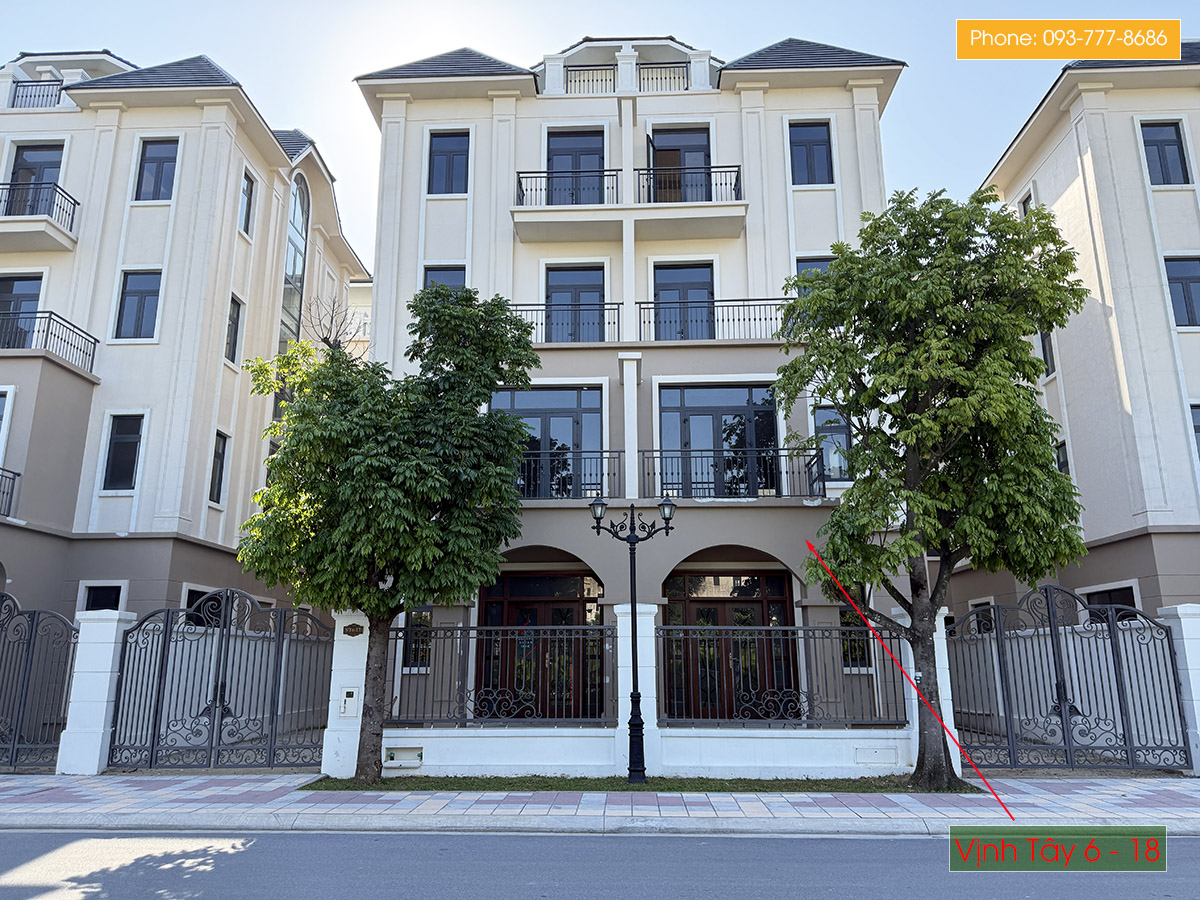 Bán biệt thự song lập Vịnh Tây 6, căn sát góc, diện tích 136m2, View trực diện công viên, Gần 10 toà chung cư Masterise